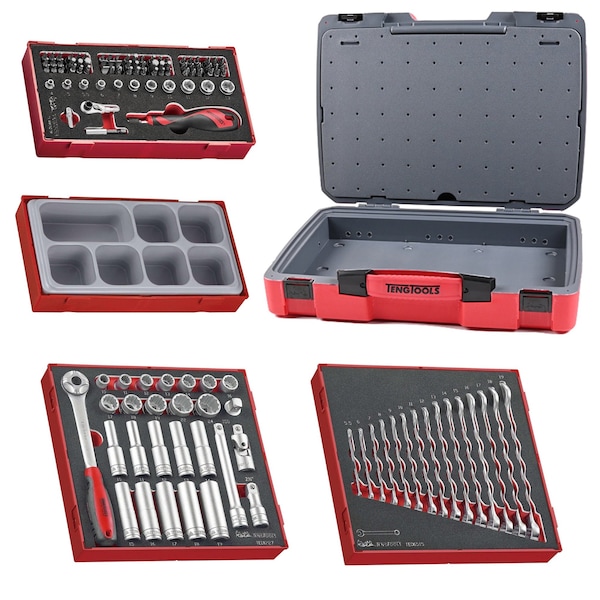 Teng Tools 120 Piece 1/2 Inch Drive Socket, Wrench & Bit Foam Kit TC-6T-9 - main